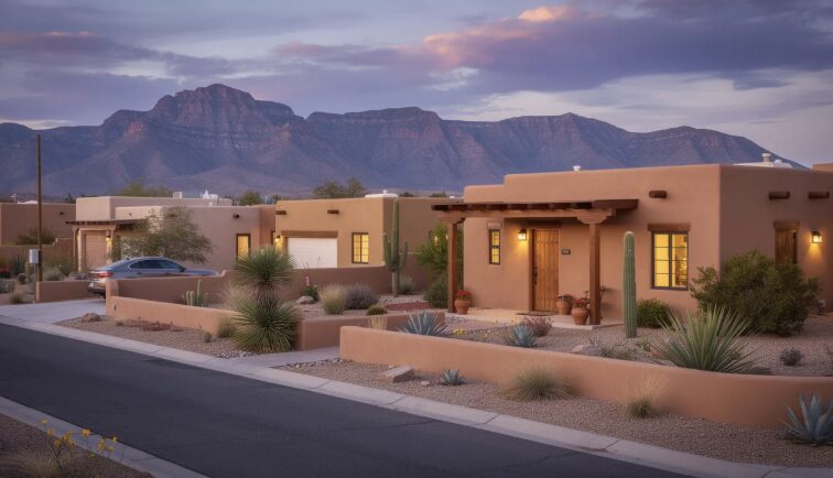 HOA in New Mexico with mountains in background